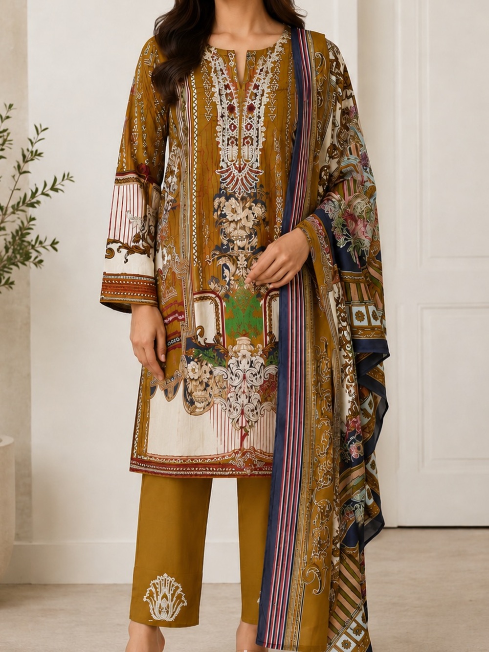 Floral Lawn Shalwar Kameez